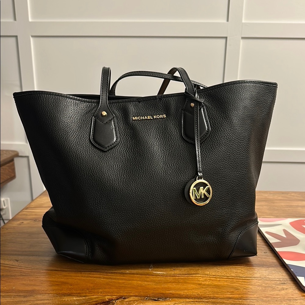 Michael Kors Black Leather Tote Bag